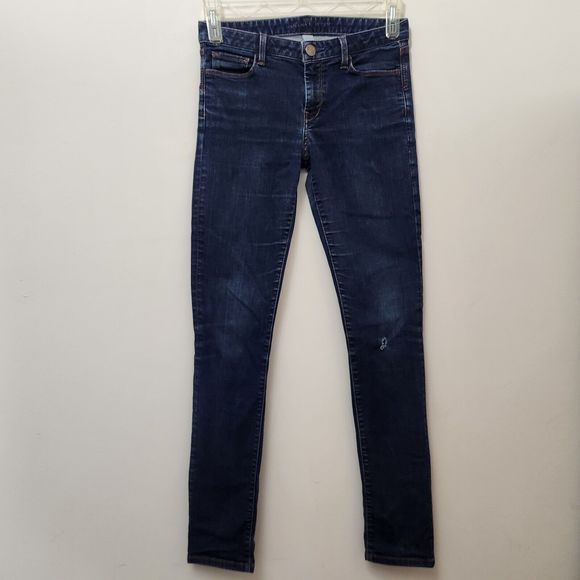 BANANA REPUBLIC Women's Blue Denim Skinny Jeans Mid Rise Size 27x31 - Picture 2 of 9
